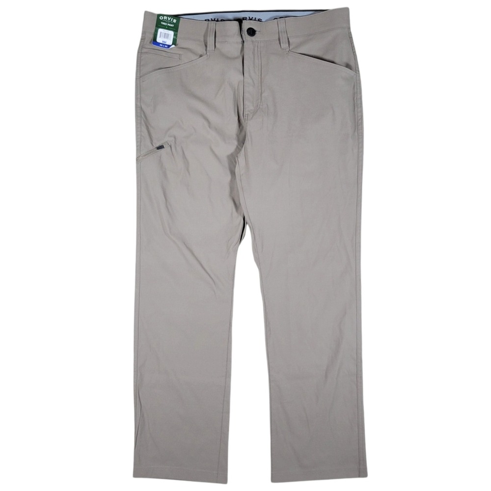 Orvis Trek Pant Mens 36x30 Walnut Brown Stretch Water Repellent Hiking Outdoor